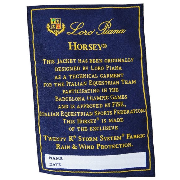 100% Authentic Loro Piana Horsey Rain & Wind Protection Olymic Games Jacket - Picture 11 of 12
